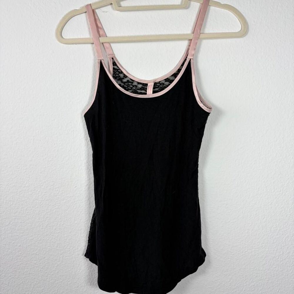Victoria's Secret Black Sheer Lace Tank Top Women's S Lingerie Floral Feminine